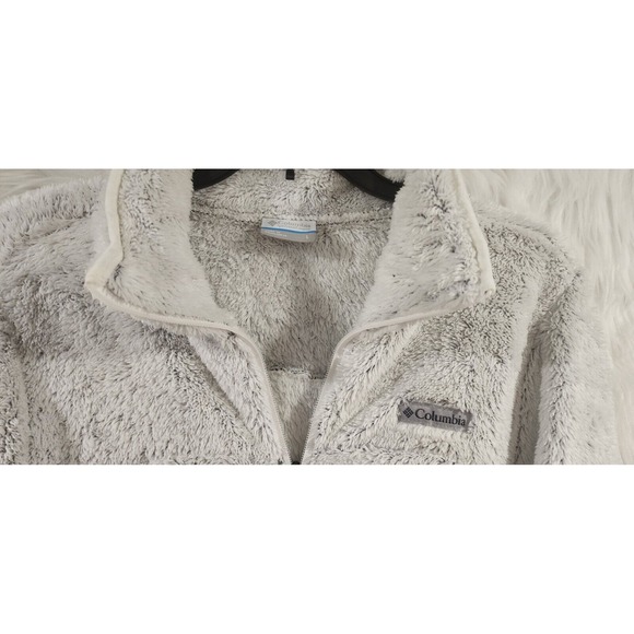 Columbia Women's Cloudy Day Full Zip Fleece Jacket Size Large White/Grey - Picture 5 of 7